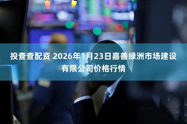 投查查配资 2026年1月23日嘉善绿洲市场建设有限公司价格行情