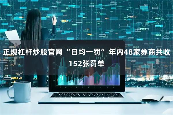 正规杠杆炒股官网 “日均一罚” 年内48家券商共收152张罚单